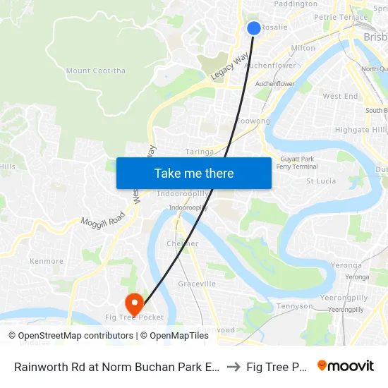 Rainworth Rd at Norm Buchan Park East, Stop 12 to Fig Tree Pocket map