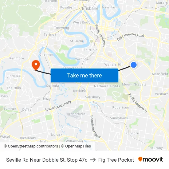 Seville Rd Near Dobbie St, Stop 47c to Fig Tree Pocket map