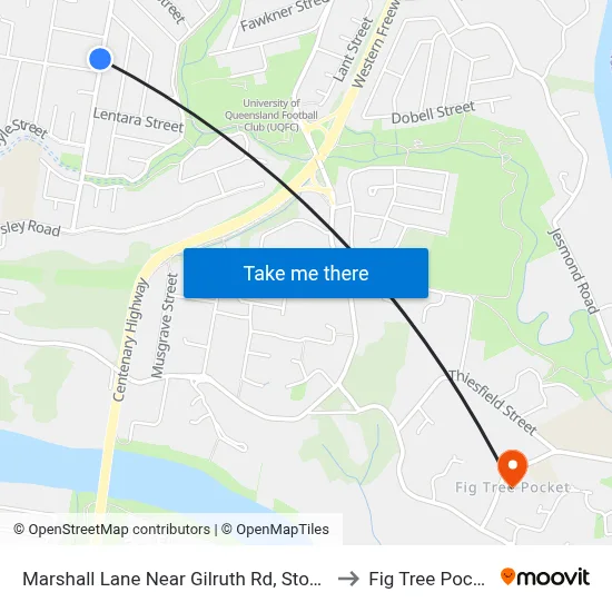 Marshall Lane Near Gilruth Rd, Stop 36 to Fig Tree Pocket map