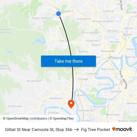 Gilliat St Near Camoola St, Stop 36b to Fig Tree Pocket map