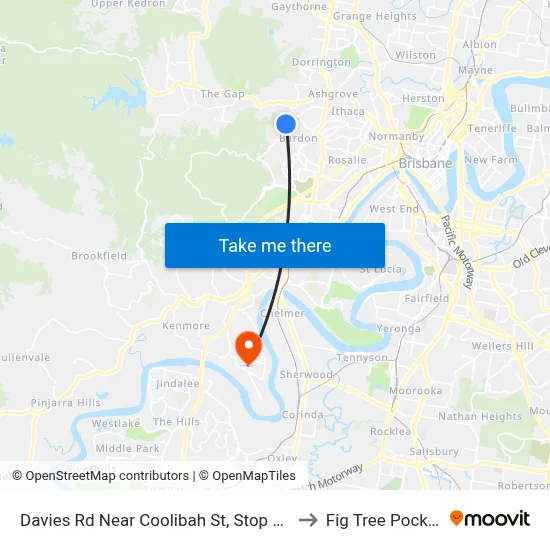 Davies Rd Near Coolibah St, Stop 33 to Fig Tree Pocket map