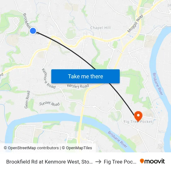 Brookfield Rd at Kenmore West, Stop 37 to Fig Tree Pocket map