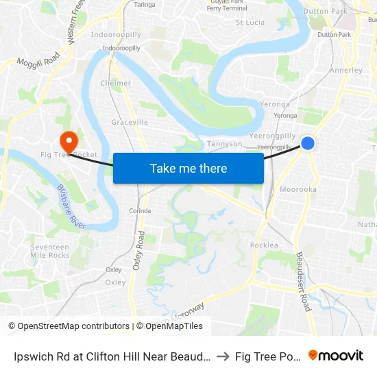 Ipswich Rd at Clifton Hill Near Beaudesert Rd to Fig Tree Pocket map
