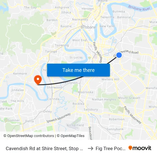 Cavendish Rd at Shire Street, Stop 27/28 to Fig Tree Pocket map