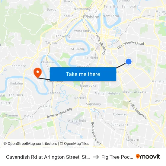 Cavendish Rd at Arlington Street, Stop 37 to Fig Tree Pocket map