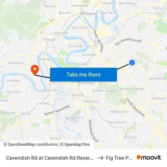 Cavendish Rd at Cavendish Rd Reservoir, Stop 40 to Fig Tree Pocket map