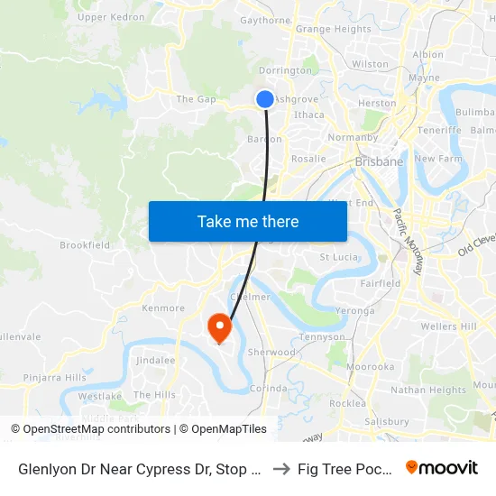 Glenlyon Dr Near Cypress Dr, Stop 39c to Fig Tree Pocket map