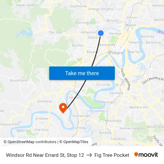 Windsor Rd Near Errard St, Stop 12 to Fig Tree Pocket map