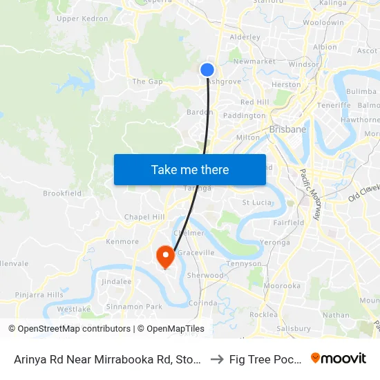 Arinya Rd Near Mirrabooka Rd, Stop 39 to Fig Tree Pocket map
