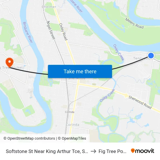Softstone St Near King Arthur Tce, Stop 38 to Fig Tree Pocket map