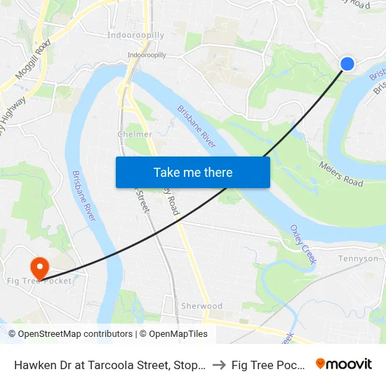 Hawken Dr at Tarcoola Street, Stop 27 to Fig Tree Pocket map