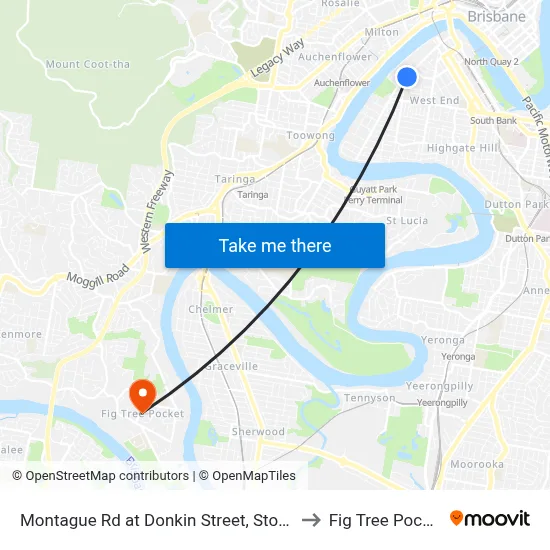 Montague Rd at Donkin Street, Stop 7 to Fig Tree Pocket map