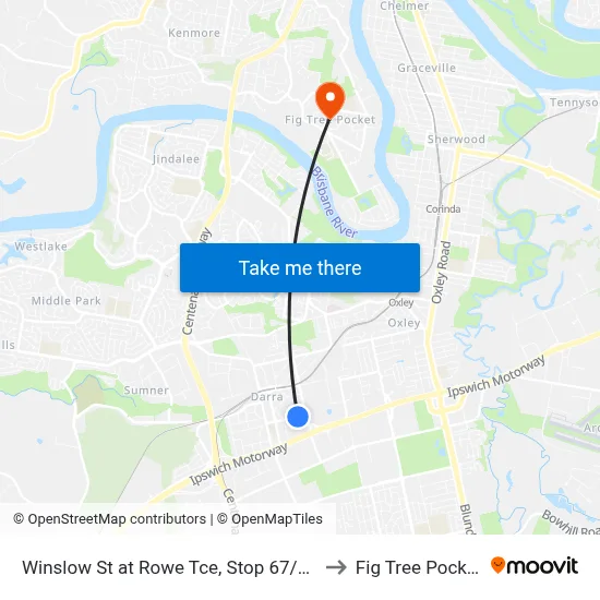 Winslow St at Rowe Tce, Stop 67/68 to Fig Tree Pocket map
