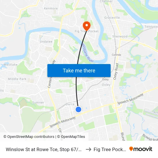 Winslow St at Rowe Tce, Stop 67/68 to Fig Tree Pocket map