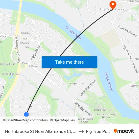 Northbrooke St Near Allamanda Ct, Stop 59 to Fig Tree Pocket map
