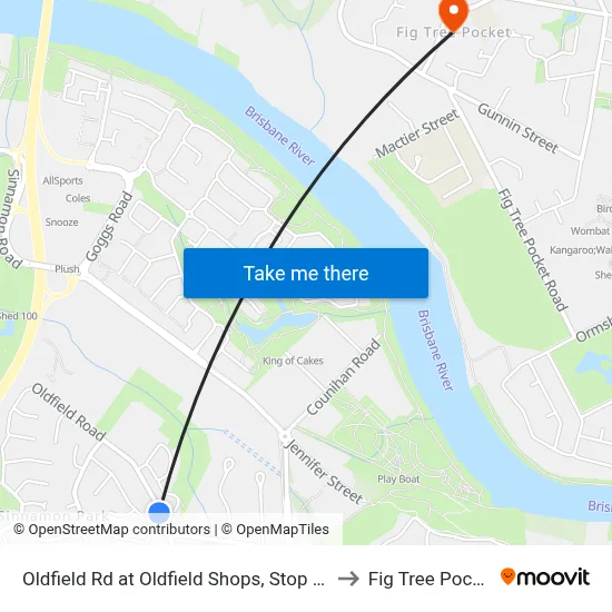 Oldfield Rd at Oldfield Shops, Stop 57a to Fig Tree Pocket map