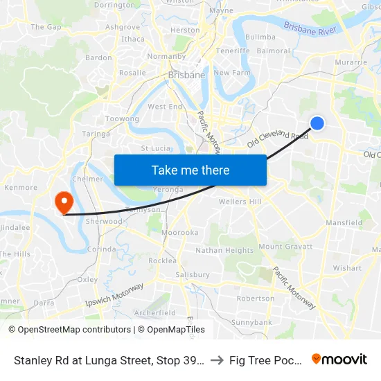 Stanley Rd at Lunga Street, Stop 39/40 to Fig Tree Pocket map