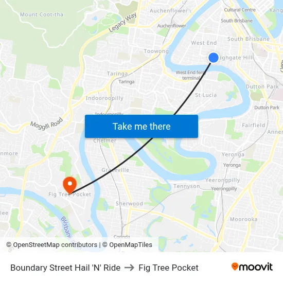 Boundary Street Hail 'N' Ride to Fig Tree Pocket map