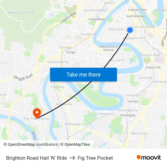 Brighton Road Hail 'N' Ride to Fig Tree Pocket map