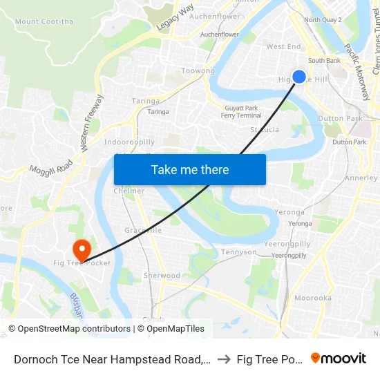 Dornoch Tce Near Hampstead Road, Stop 21 to Fig Tree Pocket map