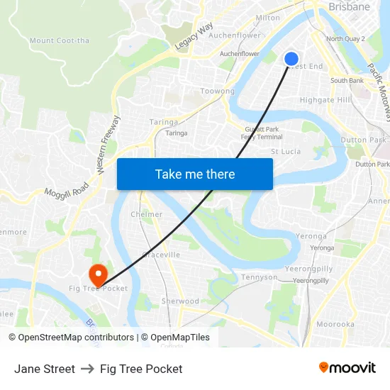 Jane Street to Fig Tree Pocket map