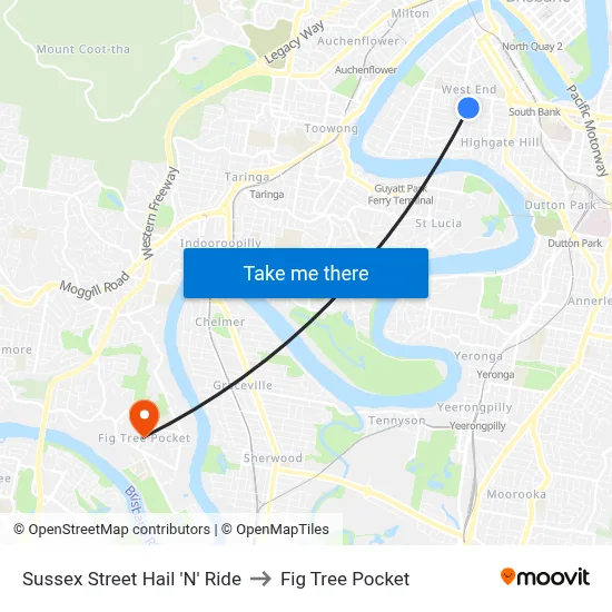 Sussex Street Hail 'N' Ride to Fig Tree Pocket map