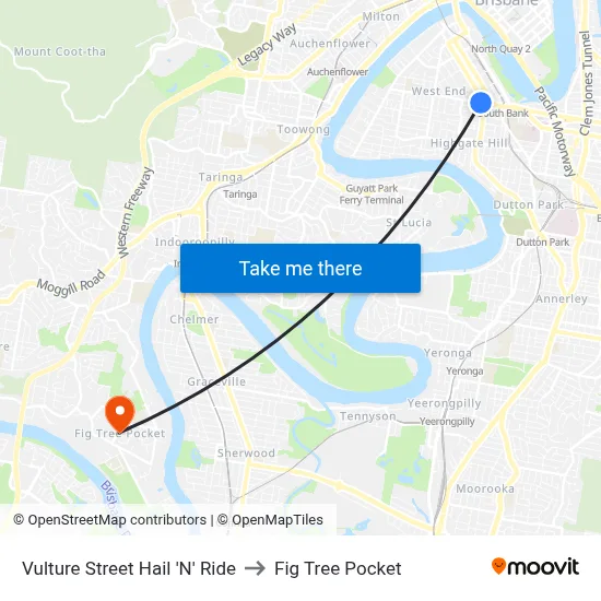 Vulture Street Hail 'N' Ride to Fig Tree Pocket map