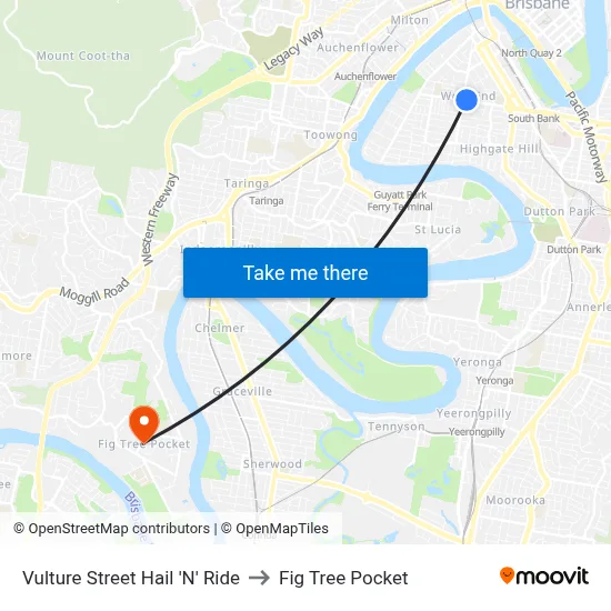 Vulture Street Hail 'N' Ride to Fig Tree Pocket map