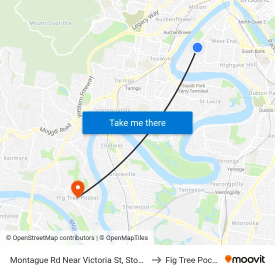 Montague Rd Near Victoria St, Stop 10 to Fig Tree Pocket map