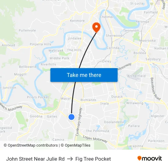 John Street Near Julie Rd to Fig Tree Pocket map
