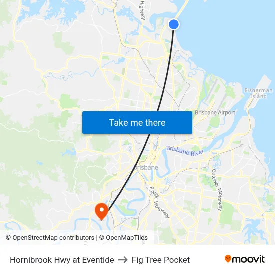 Hornibrook Hwy at Eventide to Fig Tree Pocket map