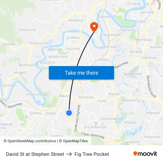 David St at Stephen Street to Fig Tree Pocket map