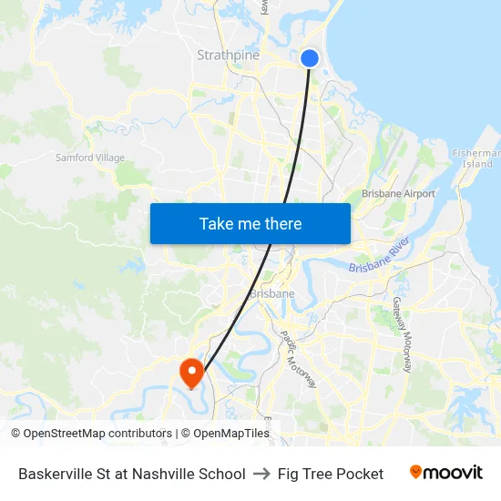 Baskerville St at Nashville School to Fig Tree Pocket map