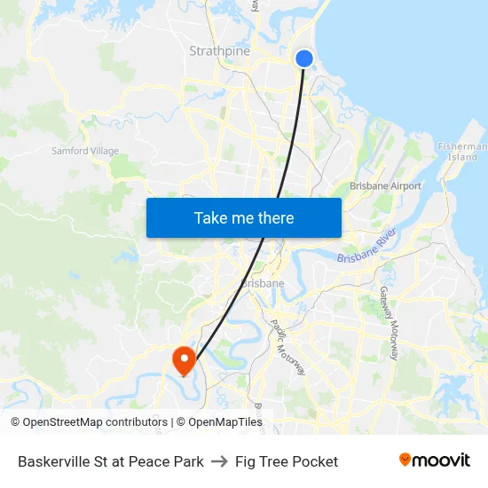 Baskerville St at Peace Park to Fig Tree Pocket map