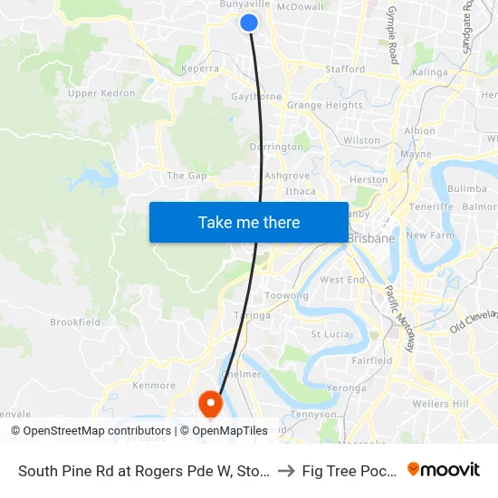 South Pine Rd at Rogers Pde W, Stop 44 to Fig Tree Pocket map