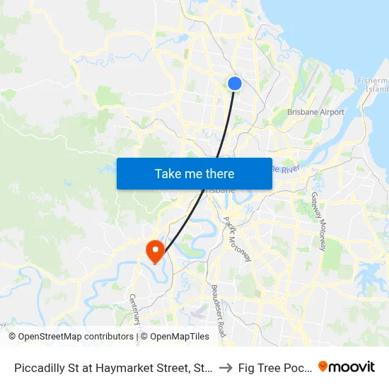 Piccadilly St at Haymarket Street, Stop 48 to Fig Tree Pocket map