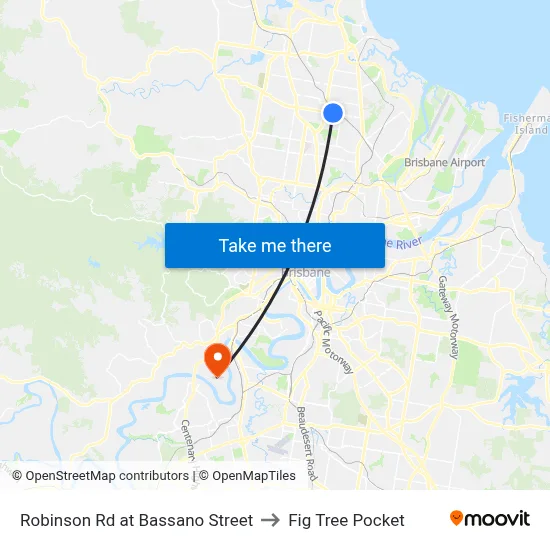 Robinson Rd at Bassano Street to Fig Tree Pocket map