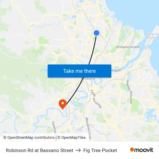 Robinson Rd at Bassano Street to Fig Tree Pocket map