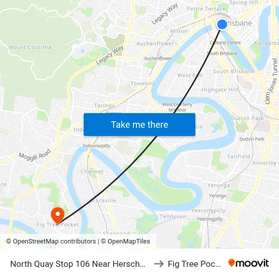 North Quay Stop 106 Near Herschel St to Fig Tree Pocket map