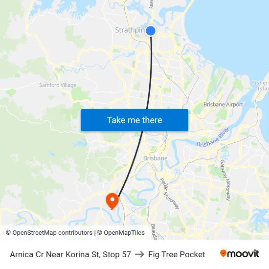 Arnica Cr Near Korina St, Stop 57 to Fig Tree Pocket map