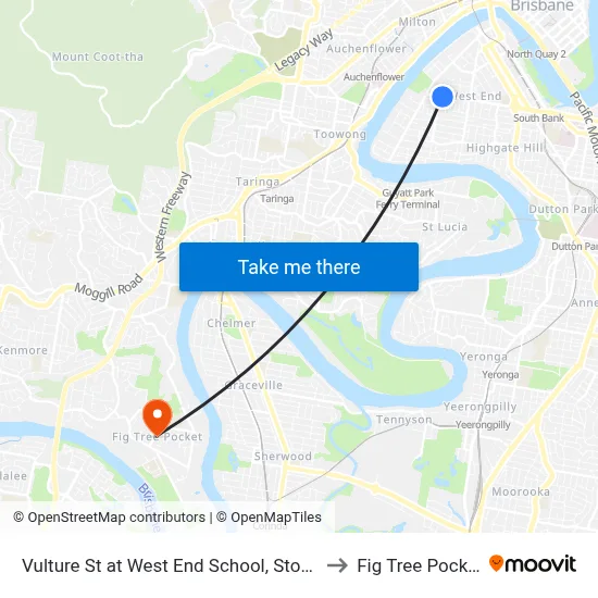 Vulture St at West End School, Stop 9 to Fig Tree Pocket map