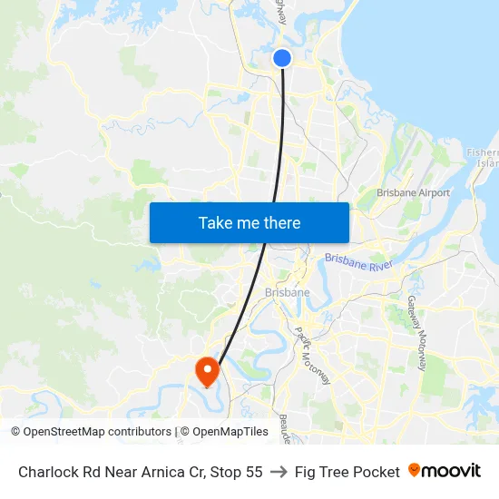 Charlock Rd Near Arnica Cr, Stop 55 to Fig Tree Pocket map