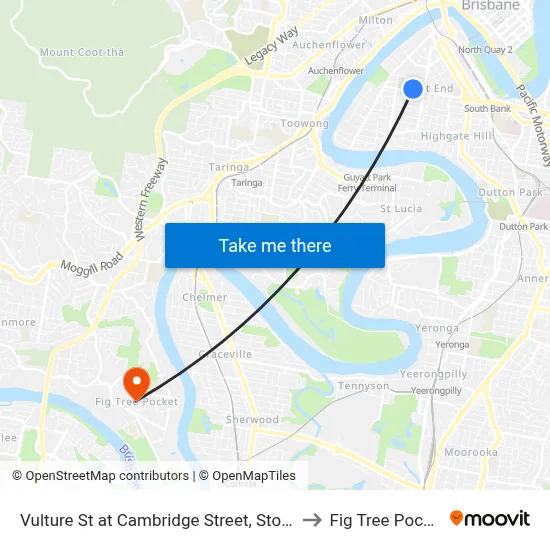 Vulture St at Cambridge Street, Stop 8 to Fig Tree Pocket map