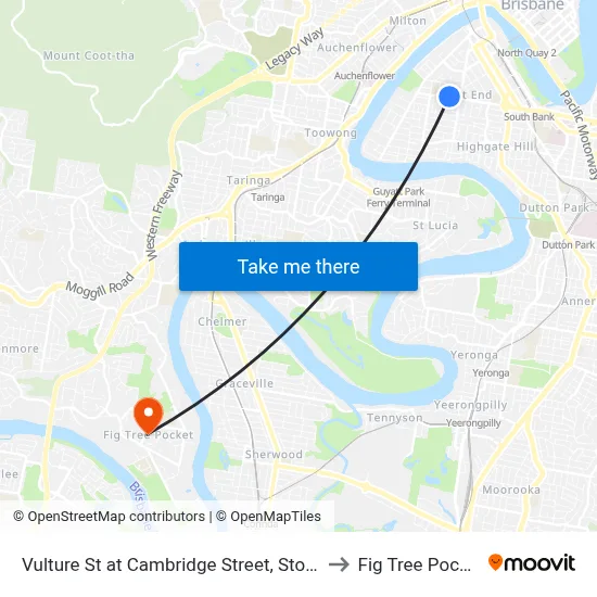 Vulture St at Cambridge Street, Stop 8 to Fig Tree Pocket map