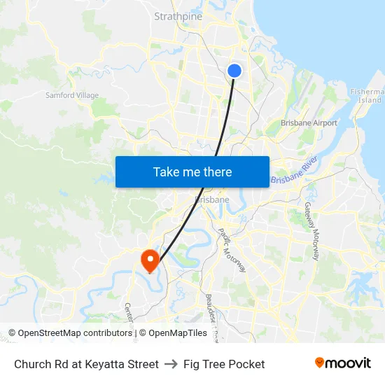 Church Rd at Keyatta Street to Fig Tree Pocket map