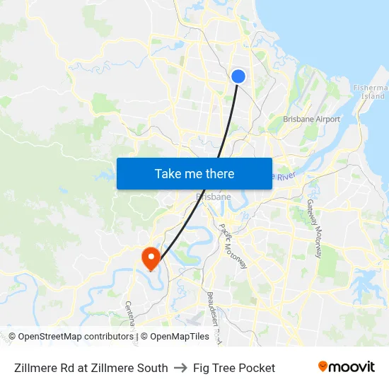 Zillmere Rd at Zillmere South to Fig Tree Pocket map