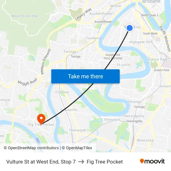 Vulture St at West End, Stop 7 to Fig Tree Pocket map