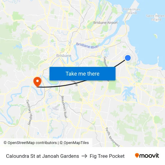 Caloundra St at Janoah Gardens to Fig Tree Pocket map