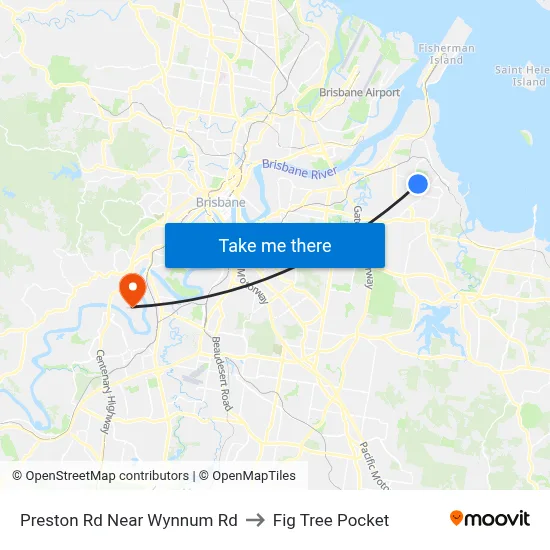 Preston Rd Near Wynnum Rd to Fig Tree Pocket map