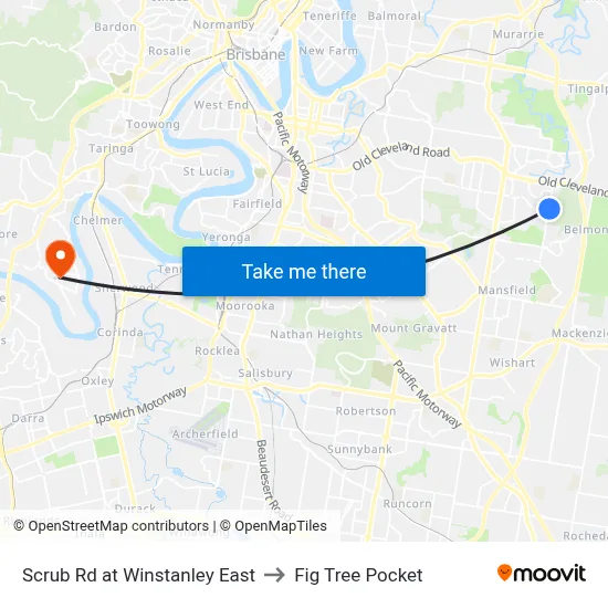 Scrub Rd at Winstanley East to Fig Tree Pocket map